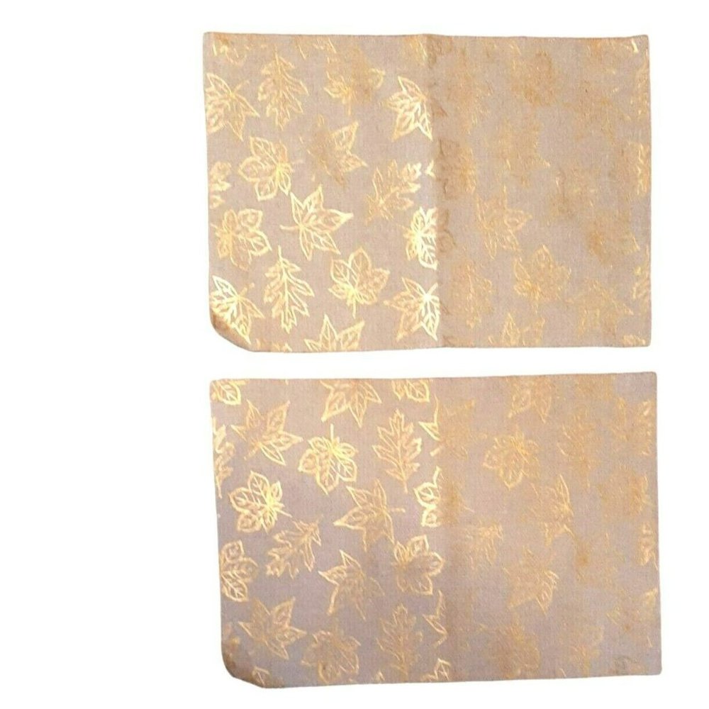 Set of 2 Tan Gold Maple Leaf Placemats Pier 1 Cotton India Fall